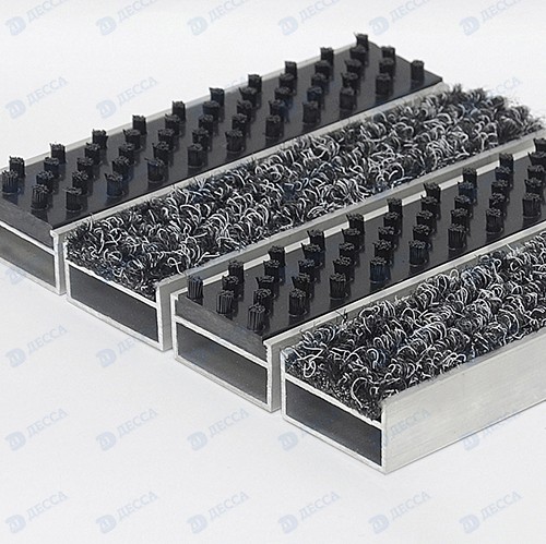 Алюминиевые грязезащитные решетки BK40 H26 (Щетка - Ворс)