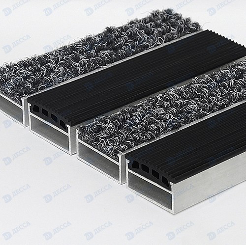 Алюминиевые грязезащитные решетки BK40 H26 (Резина - Ворс)